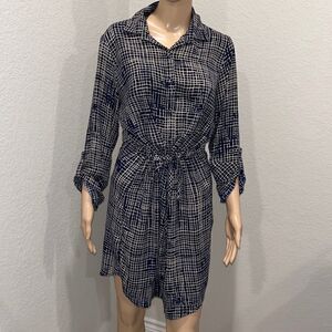 Veronica M plaid selftie belted shirt dress
